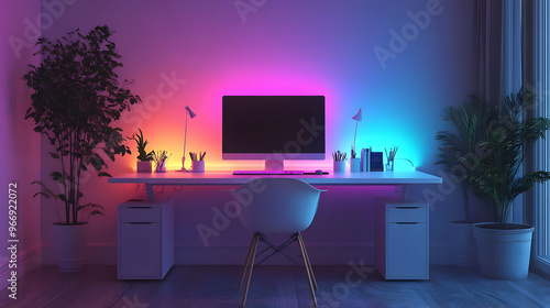 A modern workspace featurin...