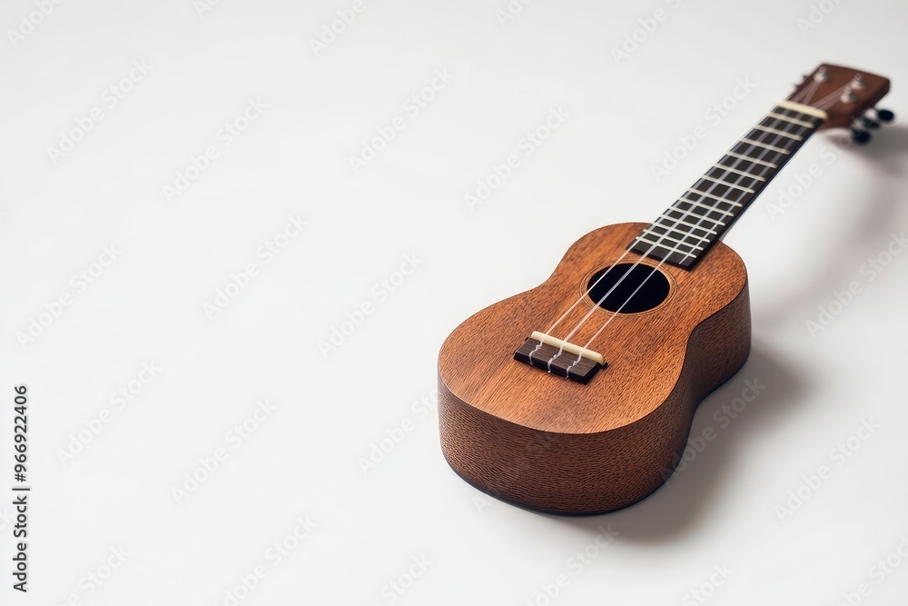 Fototapeta premium Ukulele on a white background with generative ai