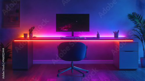 A modern workspace with vib...