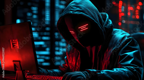A mysterious figure in a da...