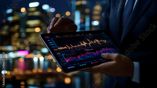 A person analyzing financia...