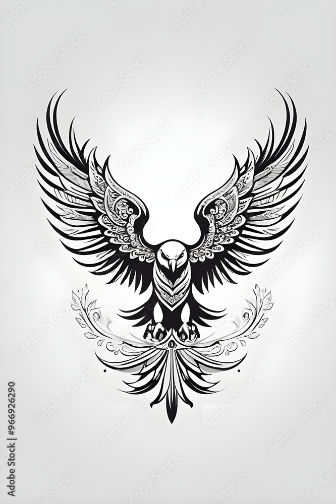 simple 2d ornamental flying eagle simple 2d ornamental flying eagle
