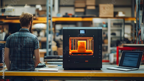 A person observing a 3D pri...