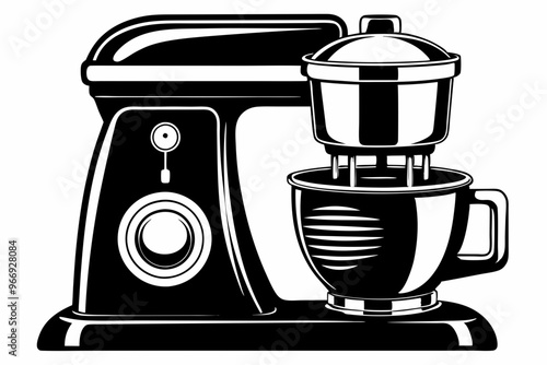 electric blender silhouette, electric blender white background illustration