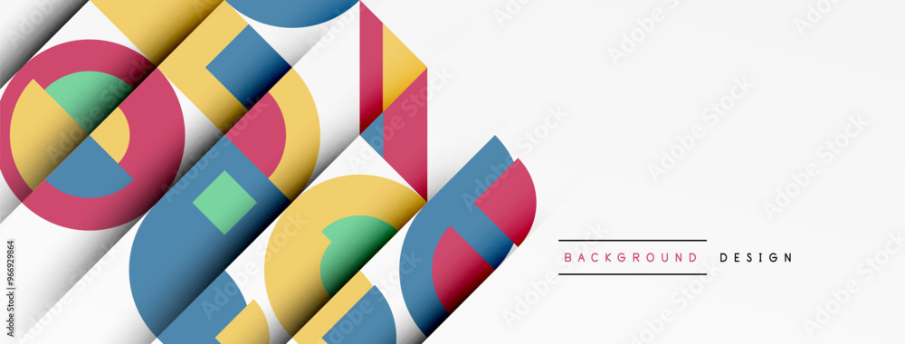 Obraz premium Geometric design abstract background - circles squares