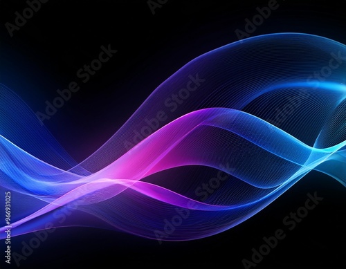 Dynamic, colorful wave with a glowing effect, perfect for graphic design