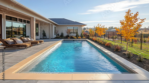 A serene backyard featuring...