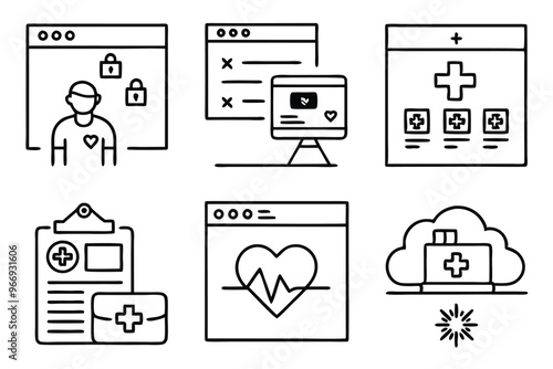 Healthcare Web Line Art Illustration Modern Design Trends (2)