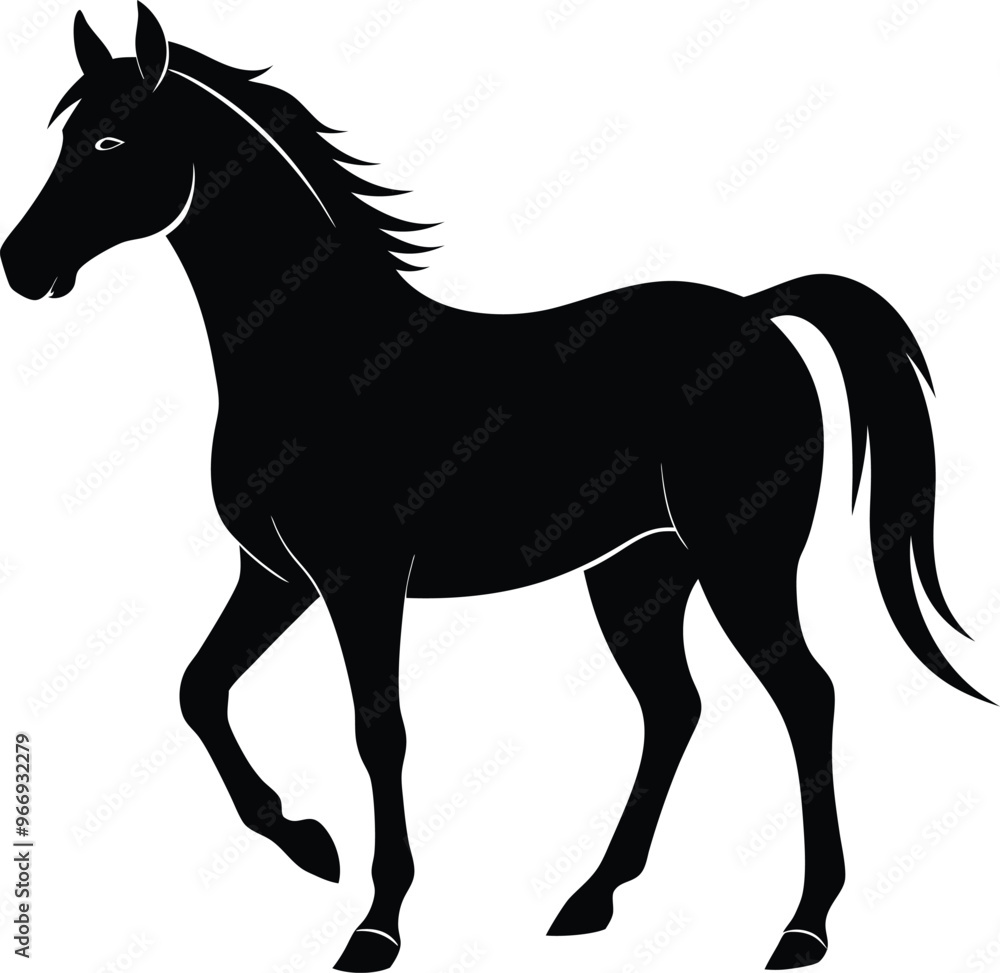 black horse vector illustration silhouette, Print black horse vector illustration silhouette, Print