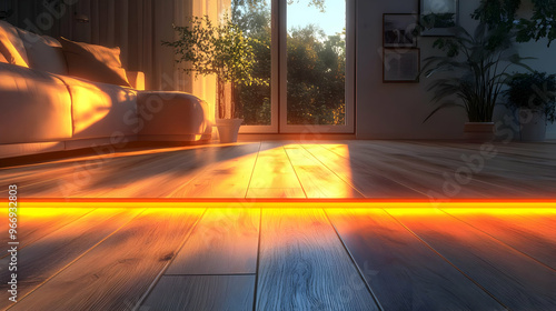 A serene interior with sunl...