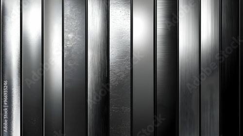 A series of metallic panels...