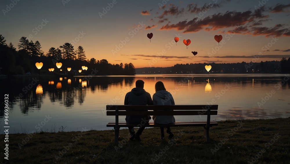 Fototapeta premium couple at sunset