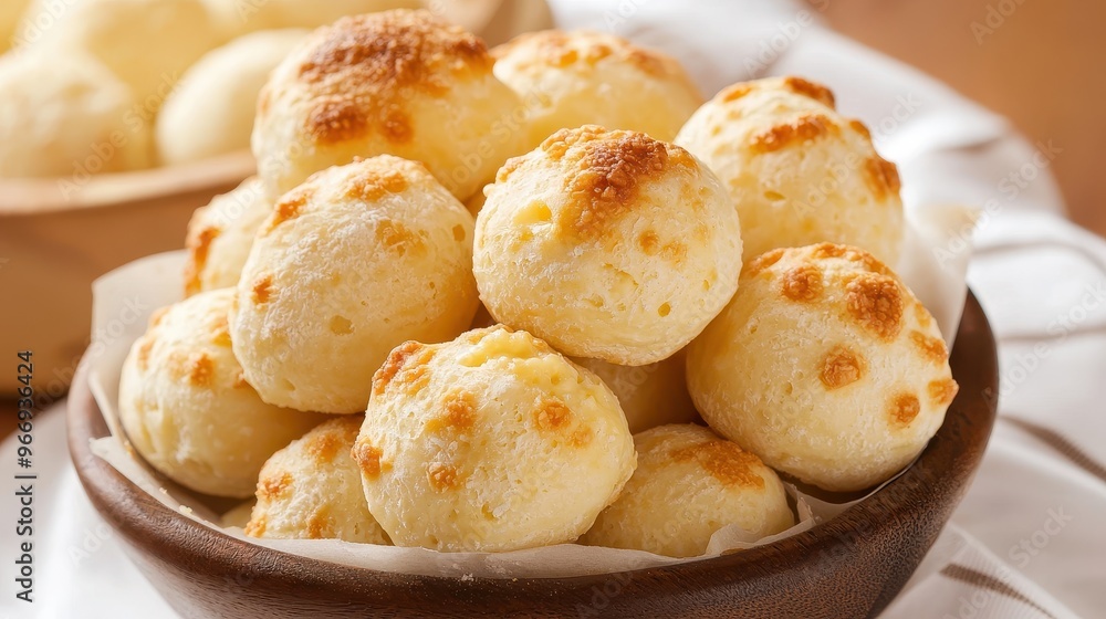 Delicious Homemade Cheese Bread Rolls in a Wooden Bowl Delicious Homemade Cheese Bread Rolls in a Wooden Bowl