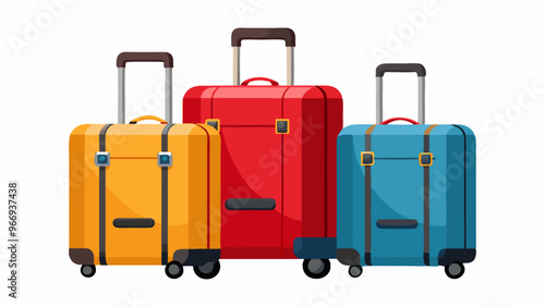 Travel Colorful Suitcases Stacked Design Vector Illustration for Travel, Holidays, Trips. Suitcases Design for Vacation. Flat Vector illustration.