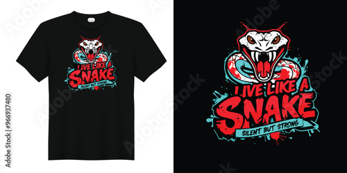 Snake Creative Black T-Shirt Design