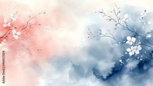 A soft watercolor background featuring floral elements in pastel colors.