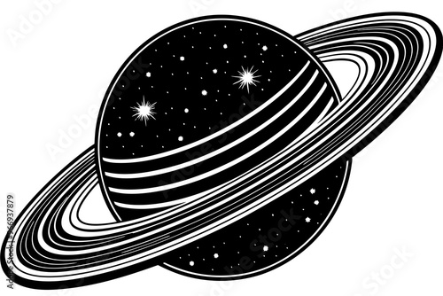 saturn silhouette vector silhouette