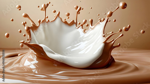 A splash of white cream in ...
