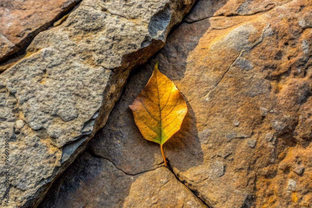 A subtle crevice on a ancient, weathered rock surface, worn smooth by eons of erosion, revealing a tiny fossilized leaf. A subtle crevice on a ancient, weathered rock surface, worn smooth by eons of erosion, revealing a tiny fossilized leaf.