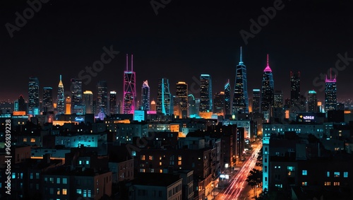 Wallpaper Mural city skyline at night Torontodigital.ca