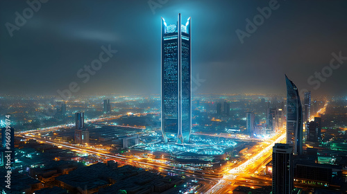 A stunning night view of a ...