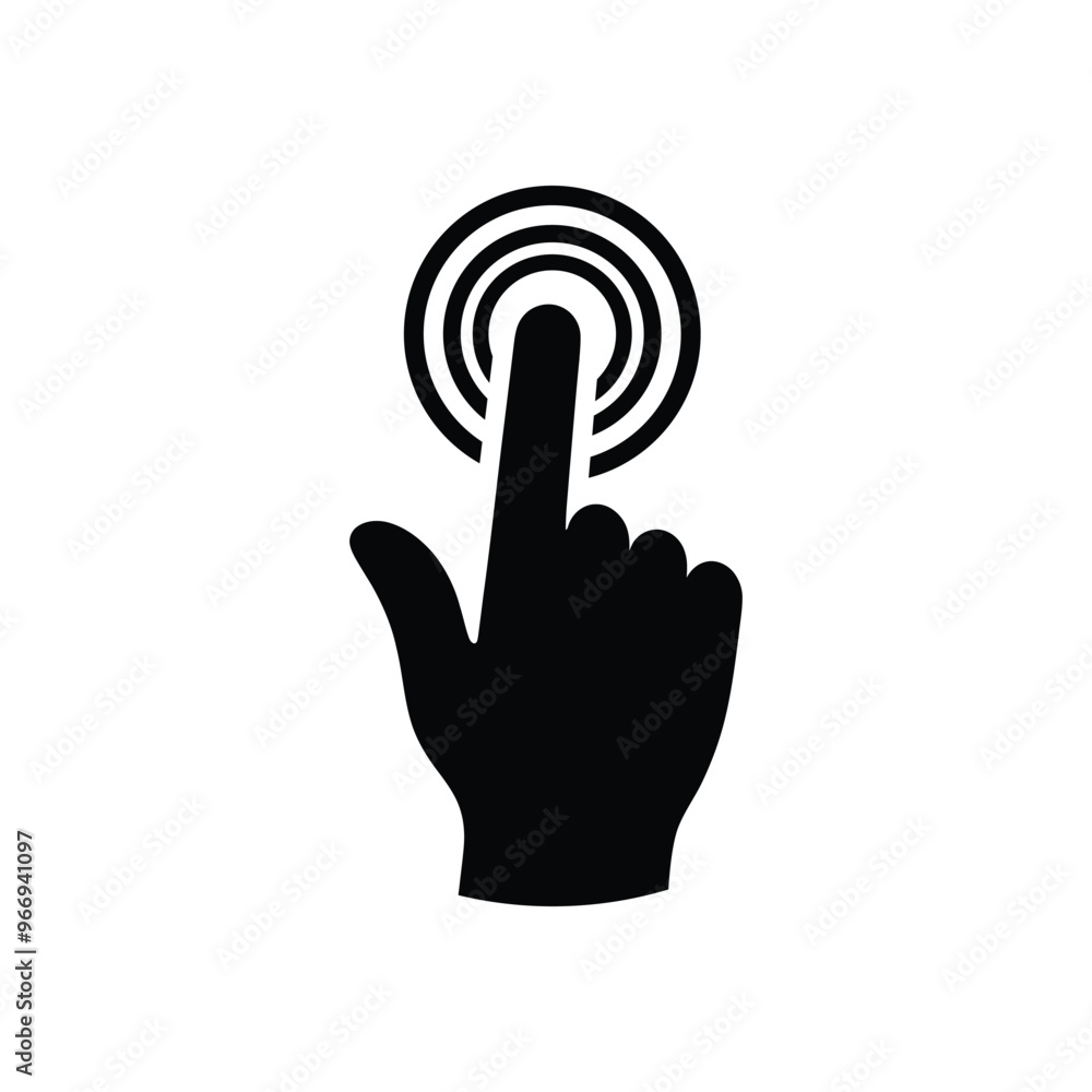 Silhouette of a Hand Pressing a Button Icon – Vector Graphic for Call to Action Designs Silhouette of a Hand Pressing a Button Icon – Vector Graphic for Call to Action Designs