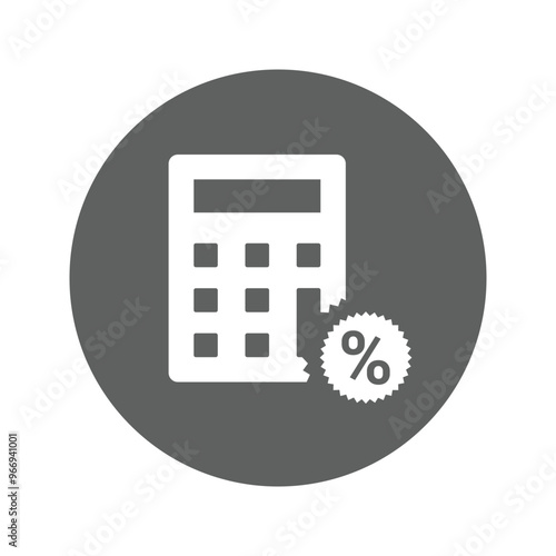 Calculator, percent, tax icon.