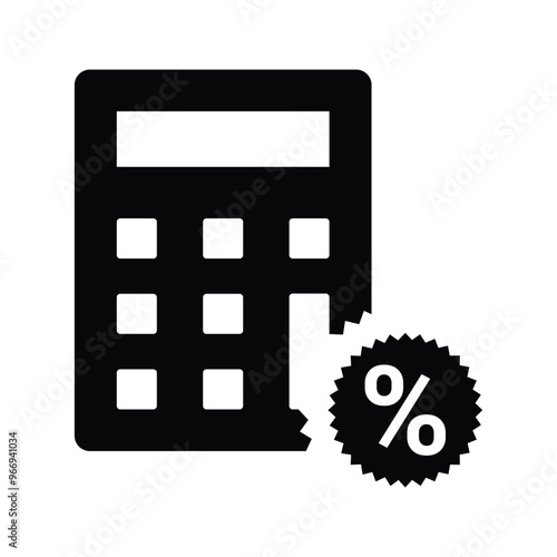 Calculator, percent, tax icon.