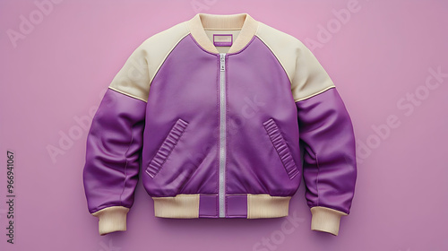 A stylish purple and cream ...