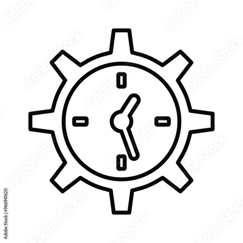 Clock, deadline, efficiency icon. Outline vector.