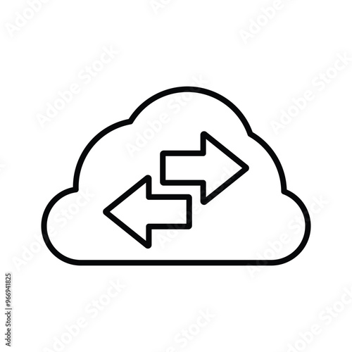 Cloud, storage, value icon. Outline vector.