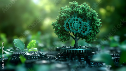 A surreal tree made of gear...