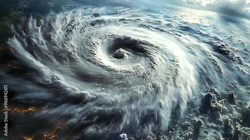 A swirling hurricane captur...