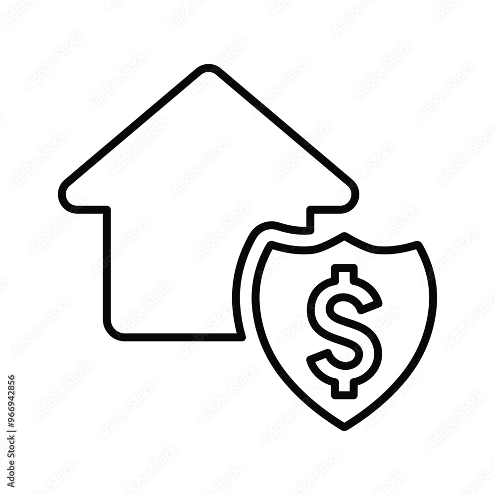 House, pledge, secured loan icon. Outline vector. House, pledge, secured loan icon. Outline vector.