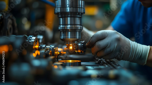 A technician operates machi...