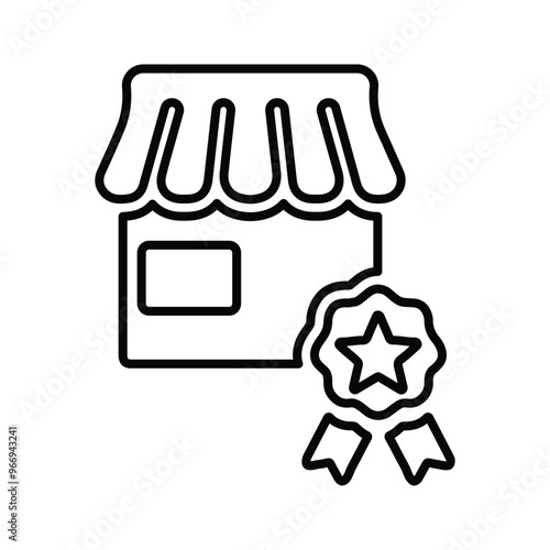 Shop, top store icon. Outline vector.