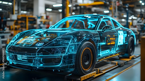 A transparent car model sho...
