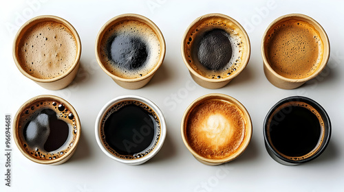 A variety of coffee cups sh...