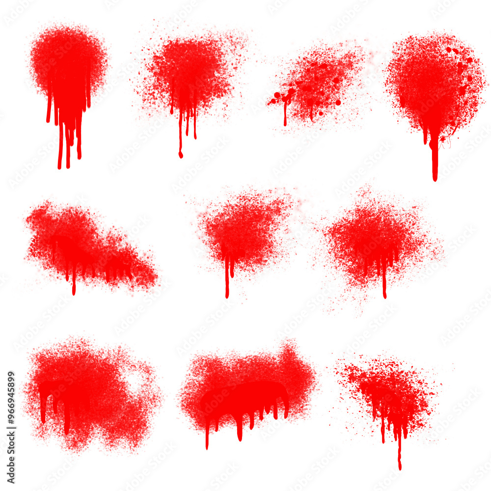 blood drop effect on transparent white background