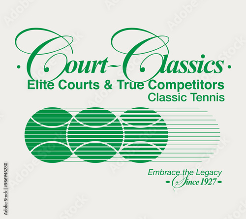 logo slogan graphic, retro tennis club university with sport, shield and laurel. city cleveland, health and fitness club summer SS25 tennis crest sport