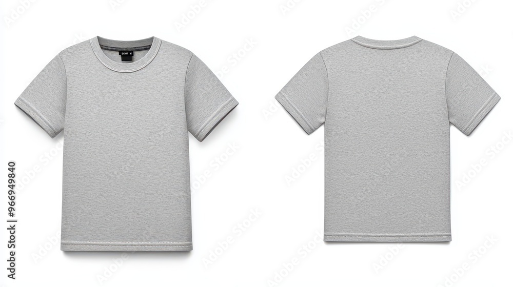 Grey T Shirt Mockup Front and Back View Grey T Shirt Mockup Front and Back View