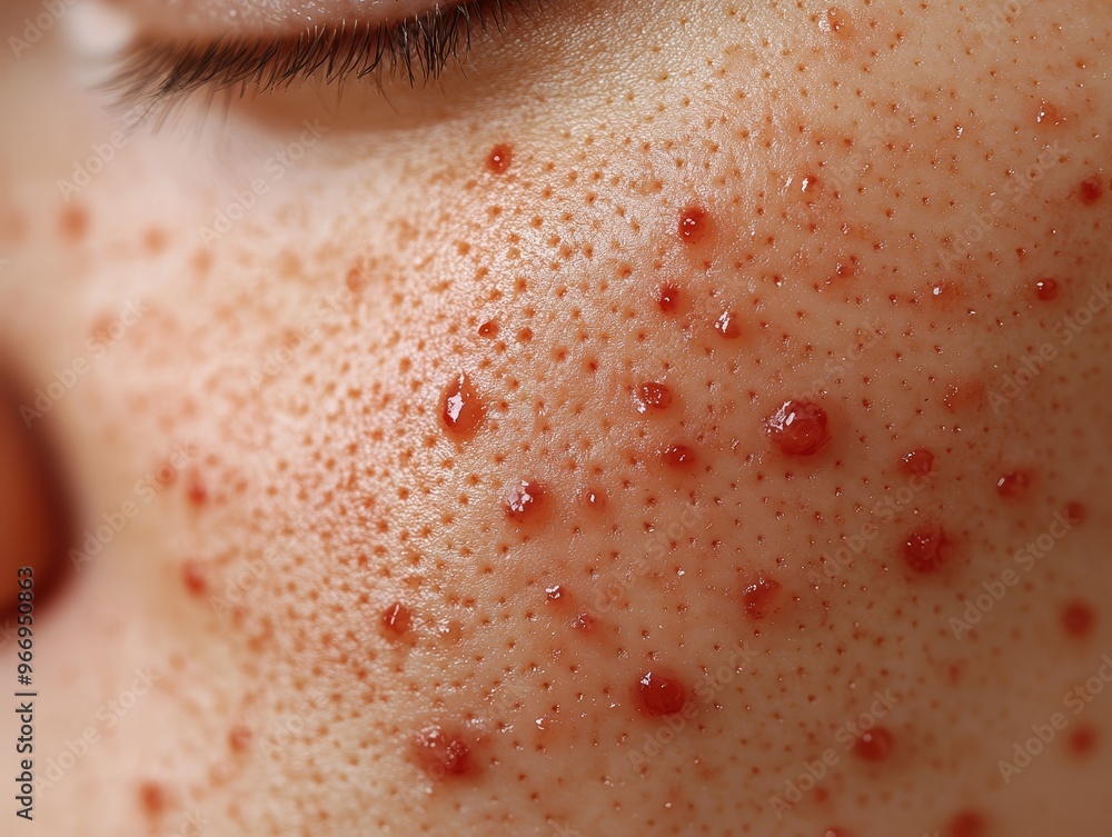 Fototapeta premium Closeup of Skin with Red Blisters