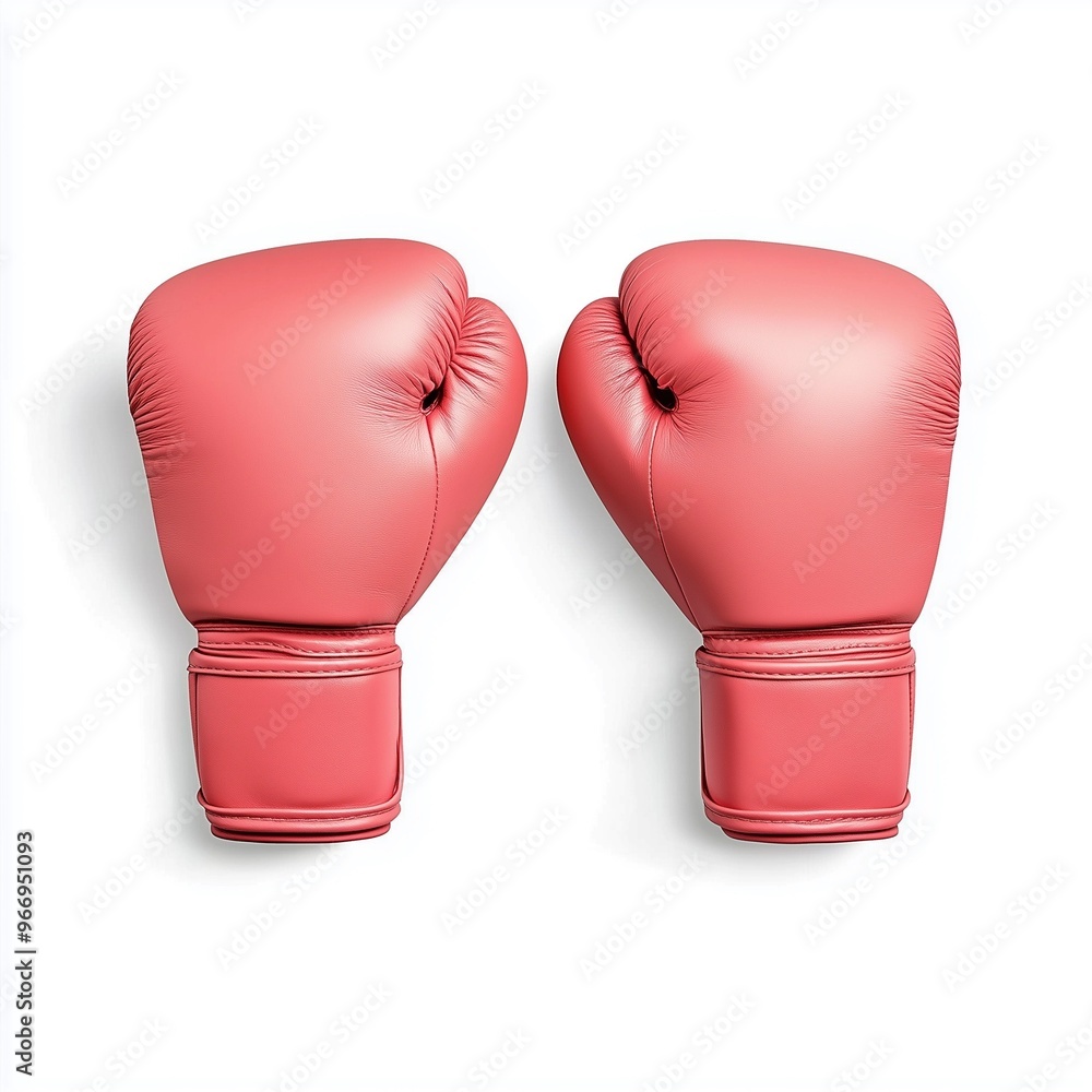 Pair of Pink Boxing Gloves Resting Next to Each Other on a White Background Pair of Pink Boxing Gloves Resting Next to Each Other on a White Background