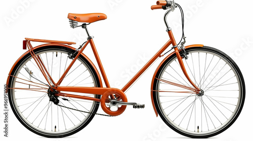 A vibrant orange bicycle de...