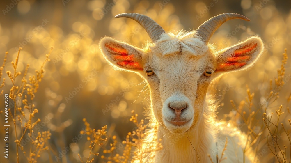Goat's Up-Close in Natural Habitat: A Majestic Face Goat's Up-Close in Natural Habitat: A Majestic Face