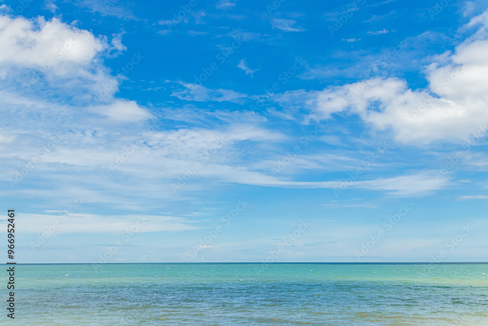 Nature daylight and blue sky with white clouds floating on at morning over the sea. Nature daylight and blue sky with white clouds floating on at morning over the sea.