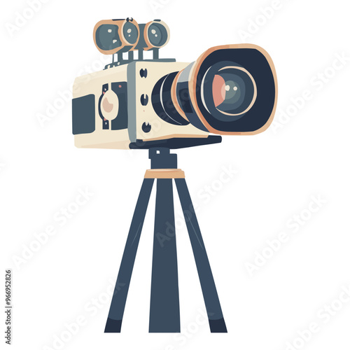 movie camera on a tripod