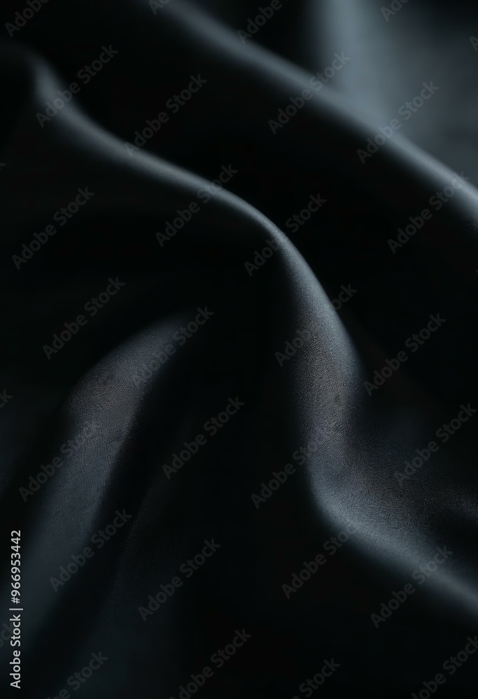 Fototapeta premium Black Silk Fabric. Smooth and Luxurious Texture.