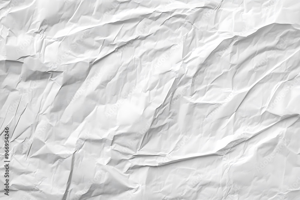 Obraz premium Gray color on white crumpled and creased paper poster texture