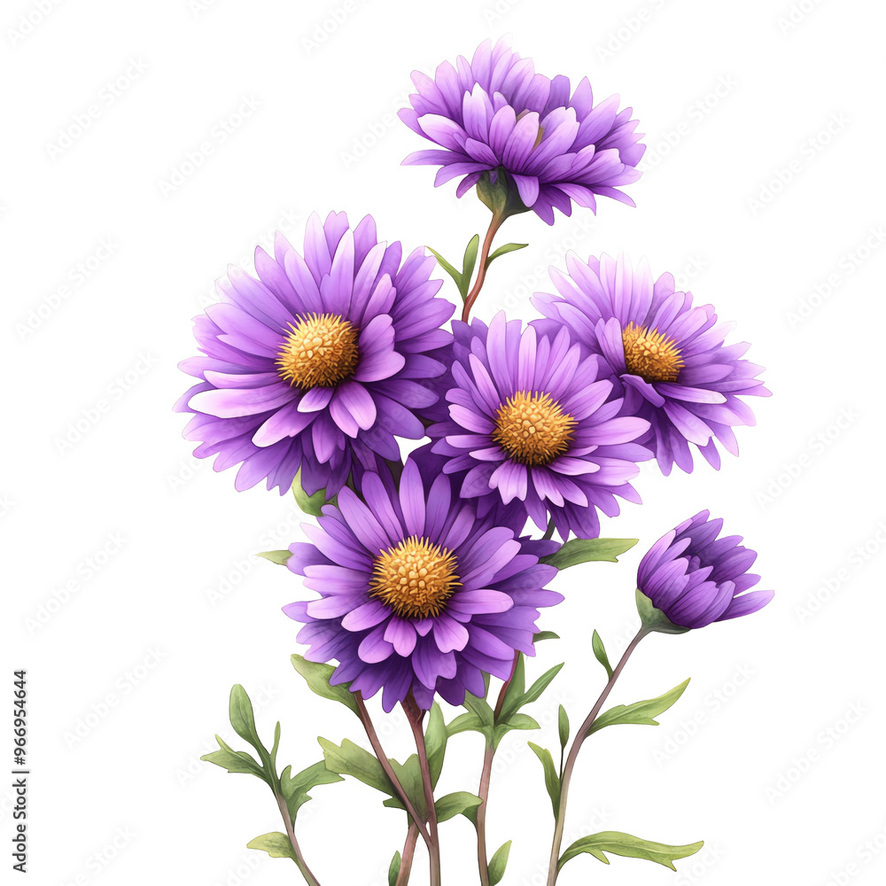 A beautiful bouquet of purple flowers with vibrant petals and lush green leaves, perfect for decoration or design. A beautiful bouquet of purple flowers with vibrant petals and lush green leaves, perfect for decoration or design.